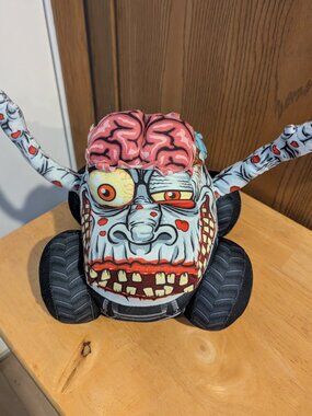 Monster Jam Truckin Pals Brains Zombie Monster Truck Plush 9" Toy Pillow